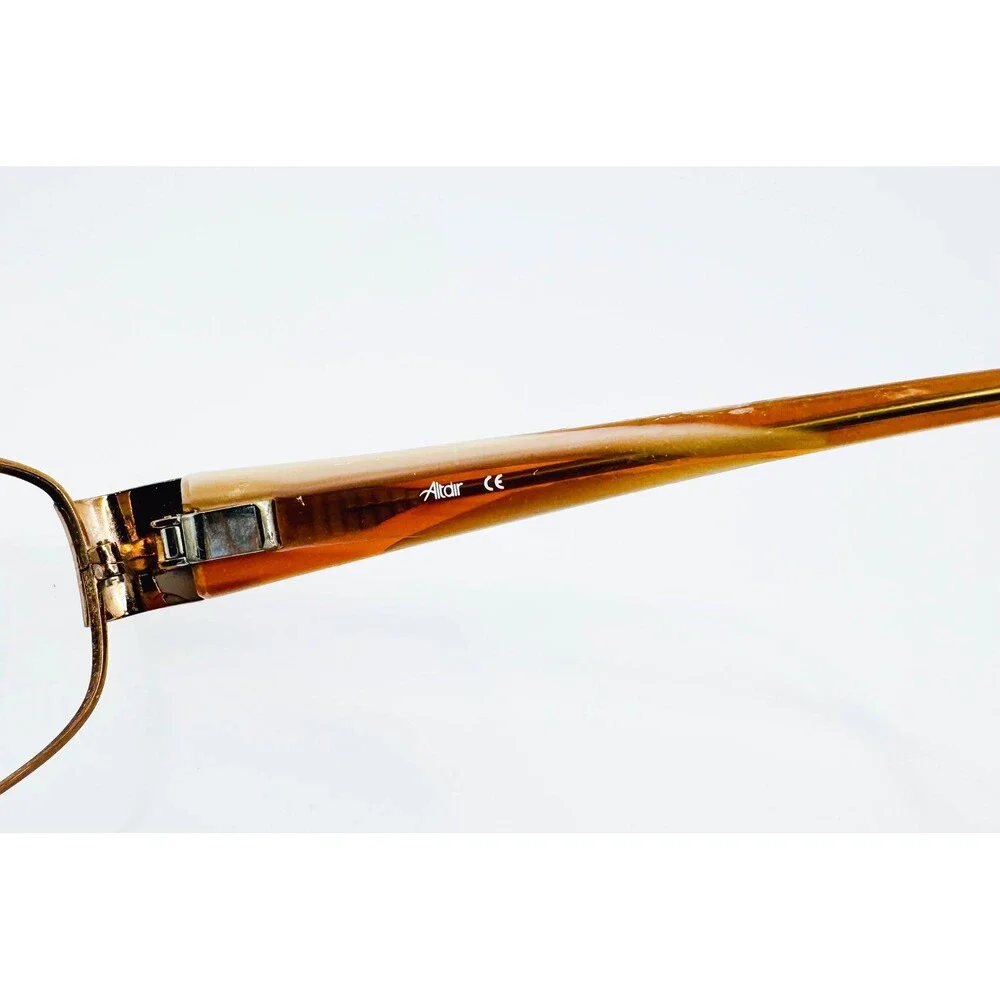 Altair Eyeglass Frames Womens Brown A114 Ginger 53-19-135 Oval Metal Full Rim